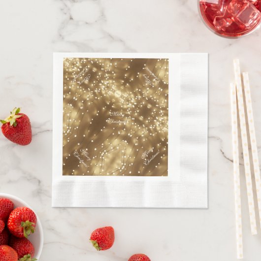 Vrolijk kerstfeest Elegant Festive String of Light Servetten (Insitu)