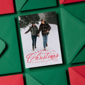 Vrolijk kerstfeest elegant foto rode feestdag Kaar Feestdagenkaart
