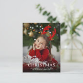Vrolijk Kerstfeest Elegant Fotovakantie Evenement  Briefkaart (Staand voorkant)