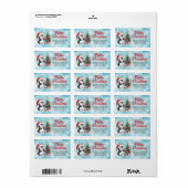 Vrolijk Kerstfeest Elegant Fun Penguin Rood en Bla Etiket (Full Sheet)