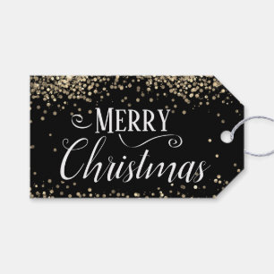 Vrolijk kerstfeest Elegant Glitter Gift Labels Cadeaulabel