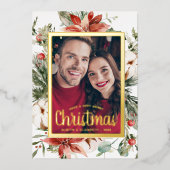 Vrolijk kerstfeest Elegant Gold Foil Holiday Kaart (Voorkant)