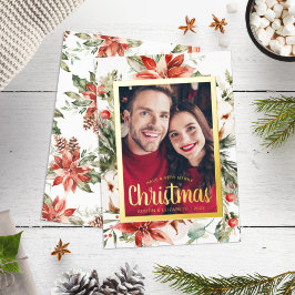 Vrolijk kerstfeest Elegant Gold Foil Holiday Kaart