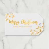 Vrolijk kerstfeest Elegant Gold Holiday Greenery Cadeaulabels (Voorkant (horizontaal))