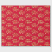 Vrolijk kerstfeest Elegant Gold Script Typografie  Cadeaupapier (Vlak)