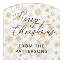 Vrolijk kerstfeest Elegant Golden Snowflake Custom