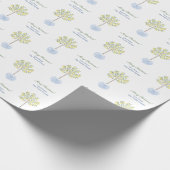 Vrolijk kerstfeest Elegant Lemon Tree Familienaam Cadeaupapier (Hoek)