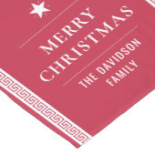 Vrolijk Kerstfeest Elegant Modern Custom Family Na Korte Tafelloper (Hoek)