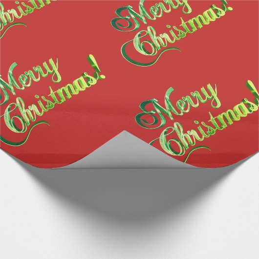 Vrolijk kerstfeest Elegant Modern Red en Green Cadeaupapier (Hoek)
