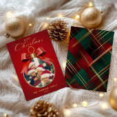 Vrolijk Kerstfeest Elegant One Photo ornament lijs Folie Feestdagenkaart