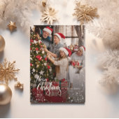 Vrolijk Kerstfeest Elegant One Photo Snow Lijst Ka Feestdagenkaart
