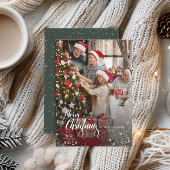 Vrolijk Kerstfeest Elegant One Photo Snow Lijst Ka Feestdagenkaart