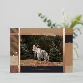 Vrolijk kerstfeest Elegant Pset Pattern Foto Lijst Folie Feestdagenkaart (Staand Voorkant)