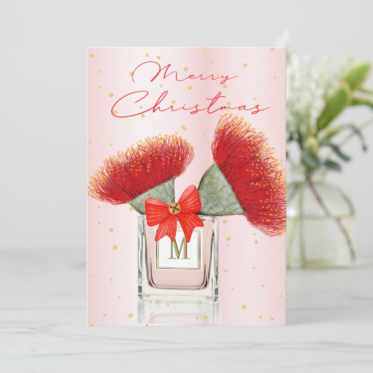 Vrolijk kerstfeest Elegant Red Floral Perfume (Staand voorkant)