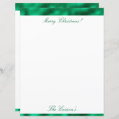 Vrolijk kerstfeest Elegant Satin Metallic Briefpap (Voorkant / Achterkant)