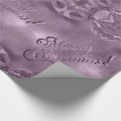 Vrolijk kerstfeest Elegant script Luxureus Roze Cadeaupapier (Hoek)