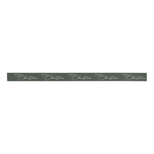 Vrolijk Kerstfeest Elegant Script Modern Minimalis Grosgrain Lint (Voorkant)
