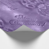 Vrolijk kerstfeest Elegant script Modern Paars Cadeaupapier (Hoek)