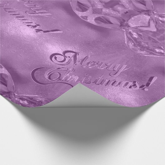 Vrolijk kerstfeest Elegant script Modern Roze Cadeaupapier (Hoek)