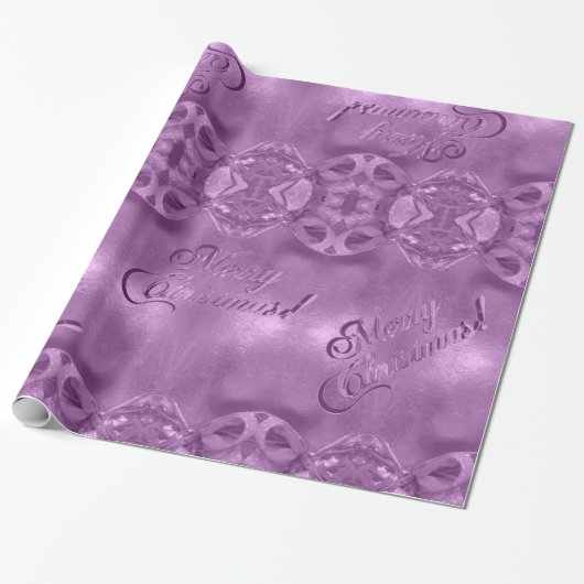 Vrolijk kerstfeest Elegant script Modern Roze Cadeaupapier (Uitgerold)