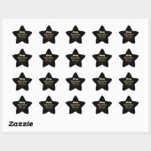 Vrolijk kerstfeest Elegant Sepia Faux Gold Black Ster Sticker (Vel)