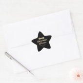 Vrolijk kerstfeest Elegant Sepia Faux Gold Black Ster Sticker (Envelop)