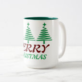 Vrolijk Kerstfeest Elegant Tweekleurige Koffiemok (Voorkant rechts)
