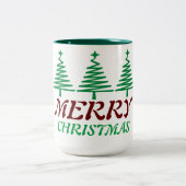 Vrolijk Kerstfeest Elegant Tweekleurige Koffiemok (Center)
