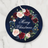 Vrolijk kerstfeest Elegant Waterverf Floral Wreath Bedankjes Labels (Voorkant)