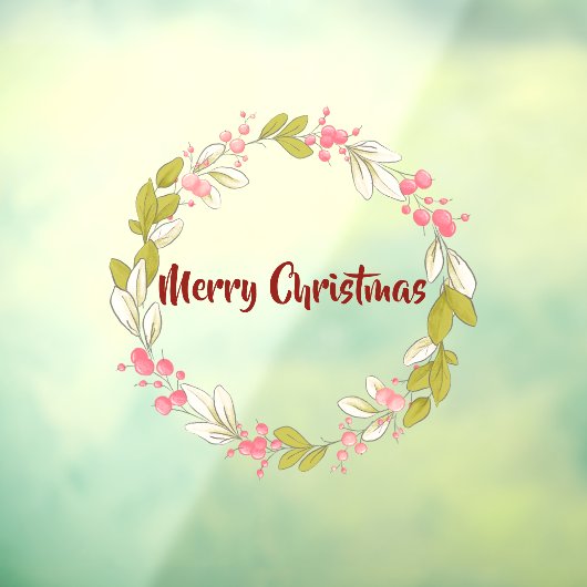 Vrolijk kerstfeest Elegant Waterverf Winter Wreath Raamsticker (Vel 3)
