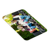 Vrolijk kerstfeest Elegant White Script Foto Magneet (Rechterzijde)