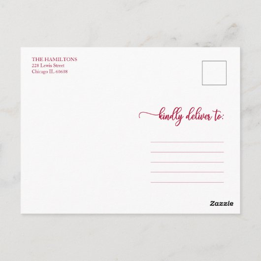 Vrolijk kerstfeest Elegant White Script Photo Holi Briefkaart (Achterkant)