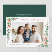 vrolijk kerstfeest elegant winter foliage feestdagenkaart (Voorkant / Achterkant)