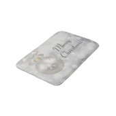 Vrolijk Kerstfeest Elegant Zilveren Kerstbal Badmat (Gekanteld)