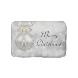 Vrolijk Kerstfeest Elegant Zilveren Kerstbal Badmat
