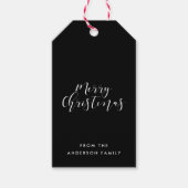 Vrolijk Kerstfeest elegant zwart-wit Cadeaulabel (Voorkant)