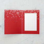 Vrolijk Kerstfeest Elegante Eenvoudige Sneeuwvlokk Feestdagen Kaart (Binnen)