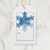Vrolijk Kerstfeest Elegante eenvoudige Snowflake c Cadeaulabels (Achterkant)