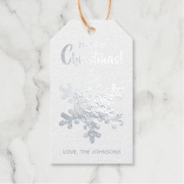 Vrolijk Kerstfeest Elegante eenvoudige Snowflake c Cadeaulabels
