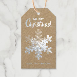 Vrolijk Kerstfeest Elegante eenvoudige Snowflake c Cadeaulabels