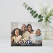 Vrolijk Kerstfeest Elegante Foto met Tekst Overlay Feestdagenkaart (Staand voorkant)