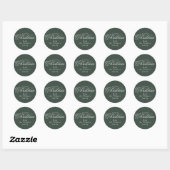 Vrolijk kerstfeest elegante groene vakantie cadeau ronde sticker (Vel)