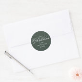 Vrolijk kerstfeest elegante groene vakantie cadeau ronde sticker (Envelop)