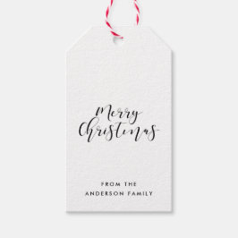 Vrolijk kerstfeest elegante kalligrafie cadeaulabel