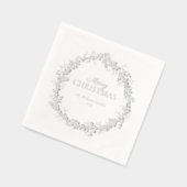 Vrolijk Kerstfeest Elegante Krans Eenvoudig Feest  Folie Servetten (Links)