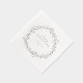 Vrolijk Kerstfeest Elegante Krans Eenvoudig Feest  Folie Servetten (Rechts)