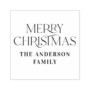 Vrolijk kerstfeest elegante moderne typografie rubberstempel