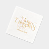 Vrolijk Kerstfeest Elegante Retro Typografie Folie Servetten (Links)