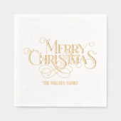 Vrolijk Kerstfeest Elegante Retro Typografie Folie Servetten (Voorkant)