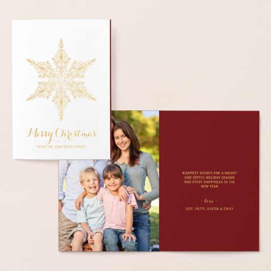 Vrolijk kerstfeest Elegante  sneeuwvlok Folie Kaarten (Display)